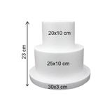 DEKORAS Strafor 2 Katlı Maket Pasta (20x10-25x10 cm) Tabanlık 30x3 cm