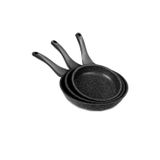 Dekorasyaa Granit Tava Seti 3’Lü Gri - 20Cm-24Cm-28Cm