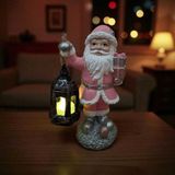 Dekorasyon Bahçesi 22 Cm Taş Tozu Noel Baba Figürü – El Boyaması Dekoratif Yılbaşı Süsü (Fener Hariç)