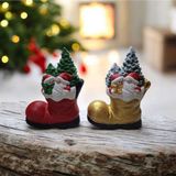 Dekorasyon Bahçesi Noel Baba Ve Kardan Adam Temalı Taş Tozu Dekoratif Çizme Figürü – Yılbaşı Süsü (2’Li Set)
