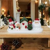 Dekorasyon Bahçesi Noel Köyü Tealight Dekor – Kardan Adam, Noel Baba, Ev, Kuzu Ve Çam Figürlü El Yapımı Taş Tozu Set