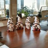 Dekorasyon Bahçesi Sevimli Gnome Cüce Dekoratif Set | 2’Li Kahve Temalı Figür | Bahçe & Ev & Balkon Süsü