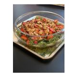 dekorasyon garajı Tombul Cam Salata Kasesi 22 Cm