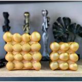 Dekoratif 2 Li Bubble Biblo Polyester Gold Renkli