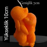 Dekoratif 2li Sincap Modeli Kokulu Mum - Turuncu - 1 Adet