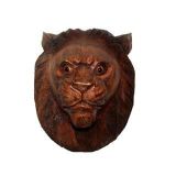 Dekoratif 30cm Ahşap Aslan Kafası Hediyelik