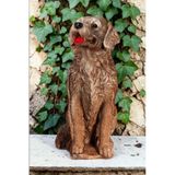 Dekoratif 35cm Kahverengi Çoban Köpeği Ev Balkon Bahçe Dekorasyon Bohem Biblo Heykel