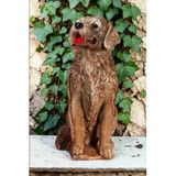 Dekoratif 35cm Kahverengi Çoban Köpeği Ev Balkon Bahçe Dekorasyon Bohem Biblo Heykel