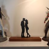 Dekoratif 3D Baskı Aşık Çift Silueti - Romantik Modern ve Şık Masa Üstü Aksesuar
