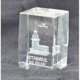 Dekoratif 3D Kristal Küp İstanbul Kız Kulesi (3.8Cmx3.8cmx5.8cm)