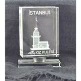 Dekoratif 3D Kristal Küp İstanbul Kız Kulesi (6Cmx9.7cmx3cm)