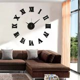 Dekoratif 3d Romen Rakamlı Siyah Ahşap Duvar Saati(10 CM RAKAM BOYU-SÜNGER DEĞİL MDF DESTEKLİ