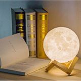 Dekoratif 3D Standlı Ay Gece Lambası Başucu Lambası ( Çap 12 Cm ) Çok Renkli