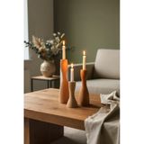 Dekoratif 3’Lü Ahşap Mumluk Set Modern Minimalist Doğal Şamdan Ofis Ev Mum Standı Rustic
