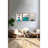 Dekoratif 3lü Tablo,ahşap Çerçeveli,soyut Tablo,duvar Tablo,duvar Susu,mutfak Tablo Cerceveli Tablo - 50 x 70