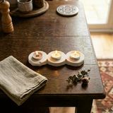 Dekoratif 3'Lü Tealight Mumluk El Yapımı Mum Standı Masa Üstü Ev Dekorasyon Aksesuarı Modern Minimalist Mumluk