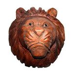 Dekoratif 40Cm Ahşap Aslan Kafası Hediyelik
