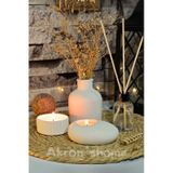 Dekoratif 4'lü Set Vazo,Vanilya Kokulu Mum, Tealight Mumluk ve Mum