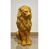 DEKORATİF 53cm BÜYÜK BOY GOLD ASLAN HEYKELİ EV BALKON BAHÇE DEKORASYON BOHEM BİBLO HEYKEL
