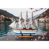 Dekoratif Ahşap El Yapımı Yelkenli Gemi Maketi Masaüstü Biblo Ev Ofis Hediyesi 40 cm. Model F