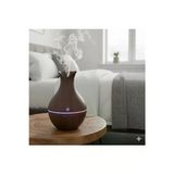 Dekoratif Ahşap Görünümlü Buhar Makinesi - 7 Renk Rgb Işıklı Aroma Difüzör Hava Nemlendirici koyu-kahverengi
