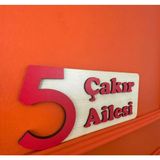 Dekoratif Ahşap Kapı Numaralığı, Kapı Isimliği, Isimli Daire Numarası, Otel Numarası ,oda Numarası-2 - Kırmızı