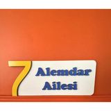 Dekoratif Ahşap Kapı Numaralığı, Kapı Isimliği, Isimli Daire Numarası, Otel Numarası ,oda Numarası-2 - Sarı - Lacivert