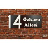 Dekoratif Ahşap Kapı Numaralığı, Kapı Isimliği, Isimli Daire Numarası, Otel Numarası ,oda Numarası-2 - Siyah - Beyaz