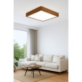 Dekoratif Ahşap LED Tavan Lambası Enerji Tasarruflu tavan Paneli 6500k beyaz ışık 60*60 cm - Kahverengi - Bal Rengi