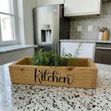 Dekoratif Ahşap Mutfak Düzenleyici Organizer - 30x14x9 cm Tezgah Üstü Baharatlık ve Stand (NATUREL)