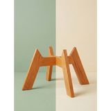 Dekoratif Ahşap Saksılık - Modern Dekoratif Bitki Saksı Altlığı 30 cm Çap (3 Farklı Renk Seçeneği) - Açık Turuncu