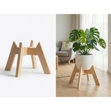 Dekoratif Ahşap Saksılık - Modern Dekoratif Bitki Saksı Altlığı 30 cm Çap (3 Farklı Renk Seçeneği)