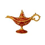 Dekoratif Alaaddin Sihirli Lambası, Vintage Metal Tasarım, 13x8,5 cm, Siyah (Sarı)