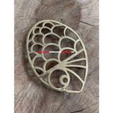 Dekoratif Antik Pirinç Çaydanlık Altı Tencere Altlığı 15*21CM - Sarı