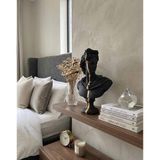 Dekoratif Apollo Büst Biblo – Antik Yunan Heykel Tarzı, Biblo Siyah Gold Lüks Salon Konsol Süs Objesi (polyester)