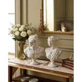 Dekoratif Apollo Diana Büst Biblo – Antik Yunan Heykel Tarzı, Biblo Gold Detaylı Lüks Salon Konsol Süs Objesi (polyester)