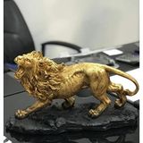 Dekoratif Aslan Biblo Büyük Boy SİYAH (GOLD DETAYLI)