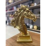 Dekoratif At Kafası Büst Büyük Boy Heykeli GOLD