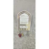 Dekoratif Aynalı Gold Anahtar Askılık Dualı İsme Özel 5Mm Ahşap Beyaz