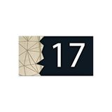 Dekoratif Aynalı Modern Kapı Numarası - Gold 17
