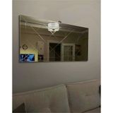 Dekoratif Baklava Desenli Bizoteli Salon Aynası Ofis Aynası Konsol Aynası 120cm X 60cm 120 X 60 Bronz