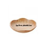 Dekoratif Bambu Servis Tabak, Servis Tabağı, Salata Tabağı, Çap 20 cm