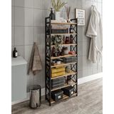 Dekoratif Banyo Rafı Organizer – Retro Tasarımlı Çok Amaçlı Düzenleyici Raf, Ahşap Çam Ra - Çok Renkli