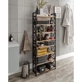 Dekoratif Banyo Rafı Organizer – Retro Tasarımlı Çok Amaçlı Düzenleyici Raf, Ahşap Çam Raflı, Dayanıklı Plastik Gövdeli, 3 Katlı Banyo ve Ev Organizeri, Kolay Kurulumlu (Siyah, XL, 8)