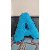 Dekoratif Bebek Odası Harf Yastık,%100 Pamuk Havlu Ter Emici Kumaş, 45 cm, A ve E Harfleri, Mavi ve Pembe, Boncuk Elyaf Dolgulu, Yumuşak Dekorasyon Yastığı (Mavi A)
