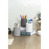 Dekoratif Beton Kalemlik 3’lü Set | Minimalist Organizer, Vazo, Saksı ve Diş Fırçalık - Siyah - Beyaz - Gri