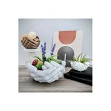 Dekoratif Beyaz Renkli Avuç Saksı 12Cm