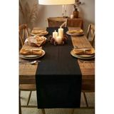 Dekoratif Bohem Siyah Runner - Yemek Masası Ve Salon Konsol Örtüsü (50X150 Cm)