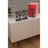 Dekoratif Book Yazı Tasarımlı Kitap Tutucu Desteği Mat Siyah.(Kitap Ayraçı Hediyeli) MK3S - Standart