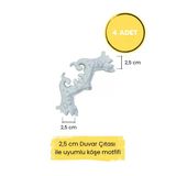 Dekoratif Boyanabilir Polimer 2,5 Cm Duvar Çıtası Uyumlu Köşe Motifi